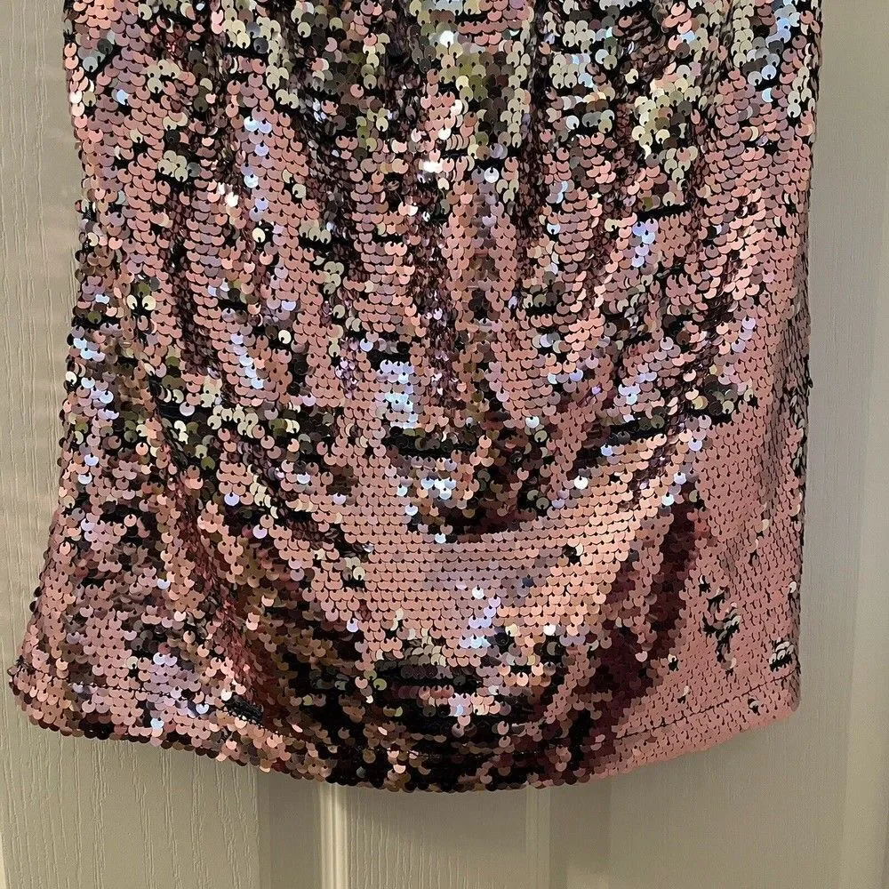 Oshkosh B'gosh Pink Silver Sequin Skirt Flippy Reversible Sequins Girls Size 12